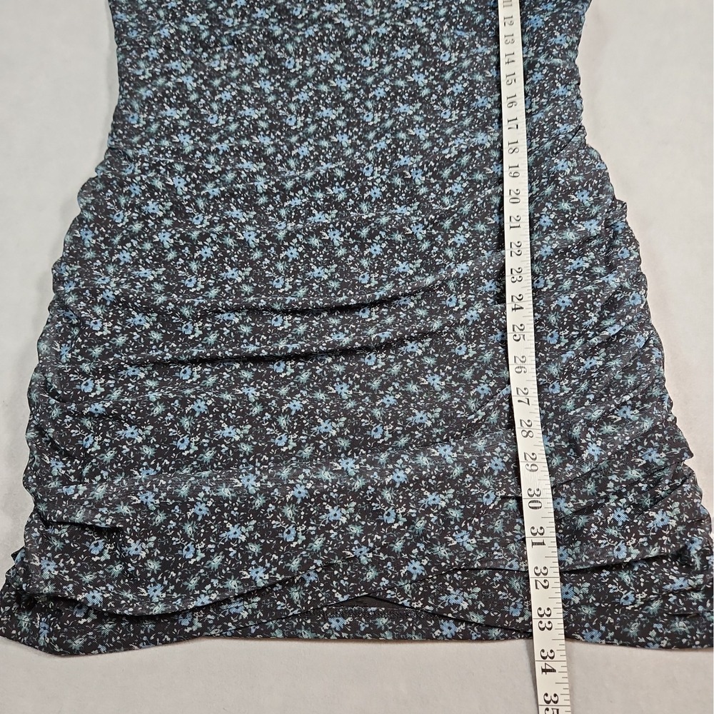 Hollister Womens Black Blue Floral Long Sleeve Mini Dress Size XL - Picture 11 of 11
